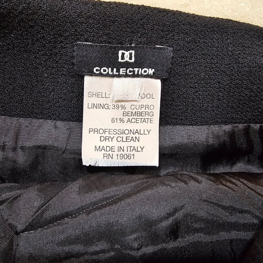 Women's Doncaster Wool Pencil Skirt Black Lined Size 8 Made in Italy - Picture 4 of 5